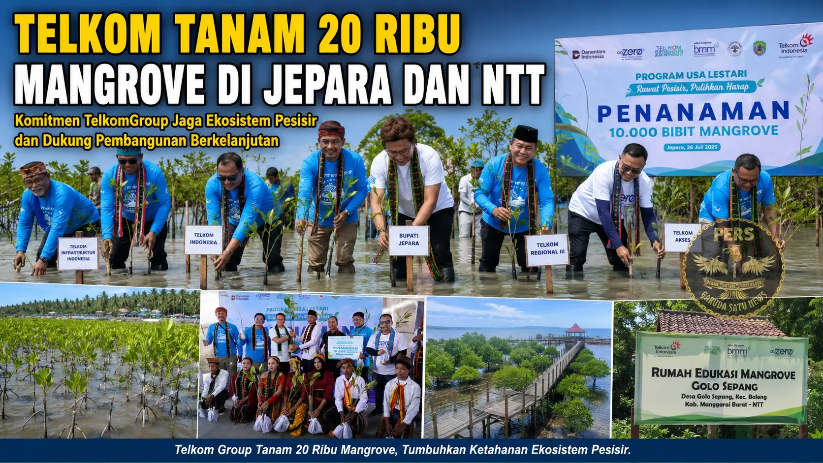 Telkom Tanam 20 Ribu Mangrove di Jepara dan NTT