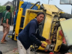 Truk Sound Horeg Oleng Tabrak Tembok Rumah Warga