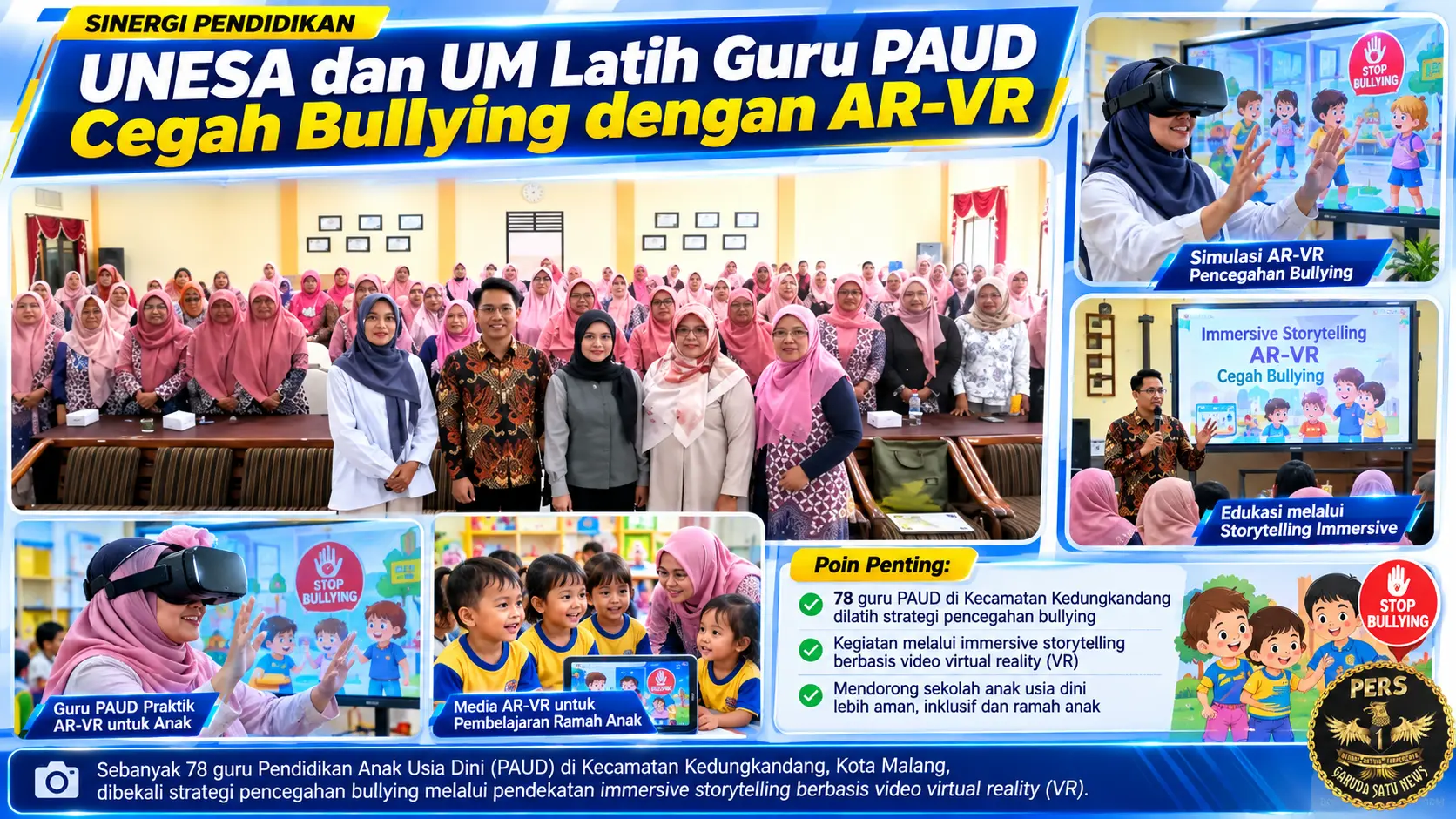 UNESA dan UM Latih Guru PAUD Cegah Bullying dengan AR-VR