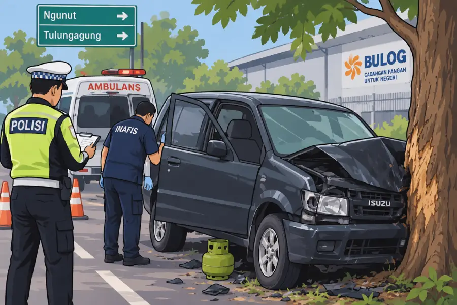 Kakek 68 Tahun Tewas Usai Mobil Tabrak Pohon