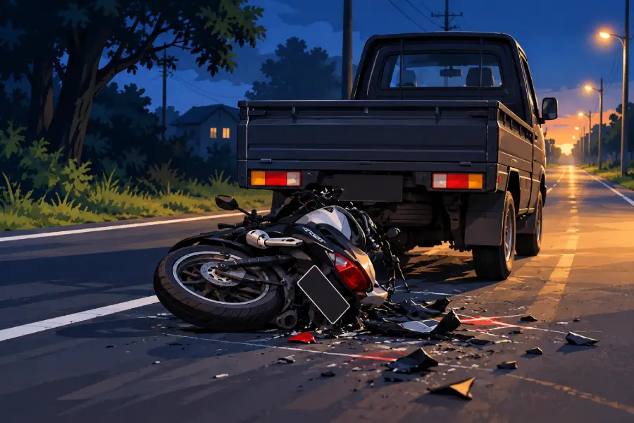 Pemotor Tewas Tabrak Pikap Parkir di Mojokerto