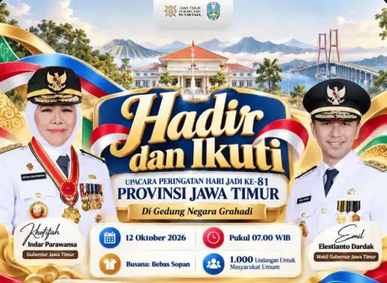 500 Kuota Undangan Upacara HUT ke-81 Jatim Ludes 31 Detik