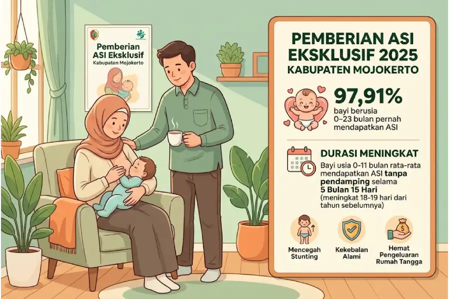 ASI Eksklusif Mojokerto Capai 97,91 Persen