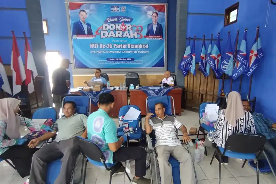 HUT ke-25 Demokrat, DPC Madiun Gelar Donor Darah