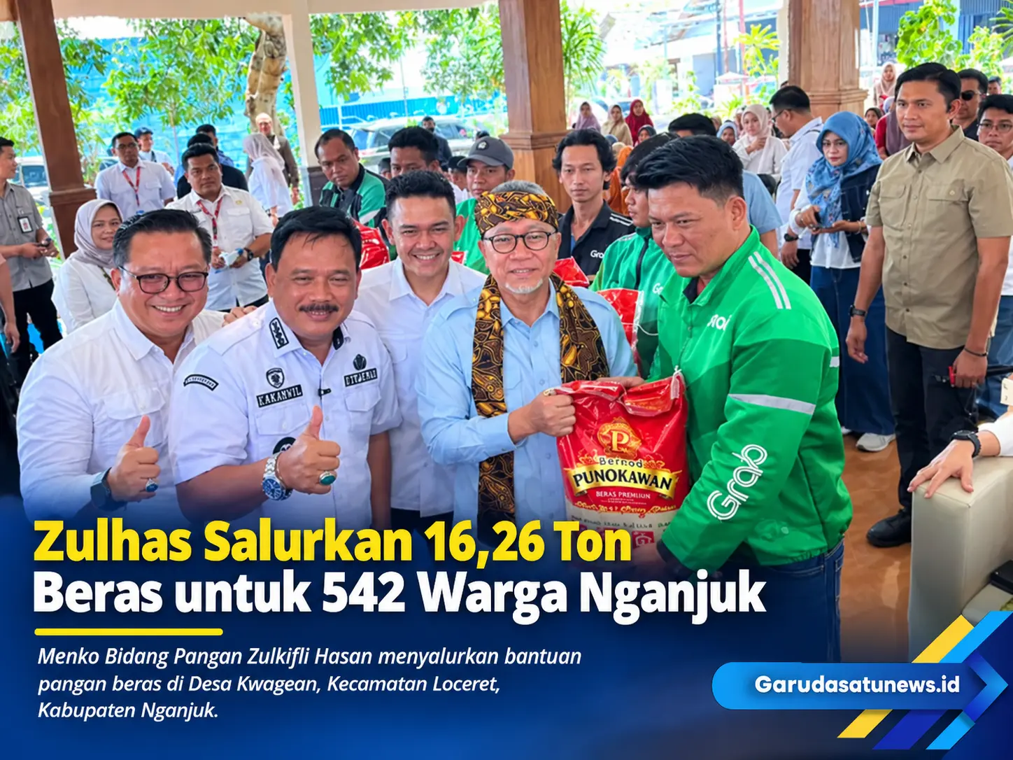 Zulhas Salurkan 16,26 Ton Beras untuk 542 Wargaa Nganjuk